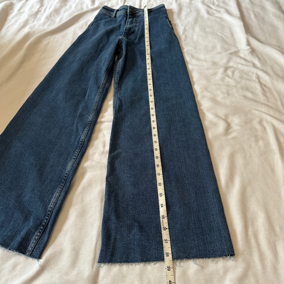 Zara 0 Wide Leg High Rise Jeans ~ Boho Festival Retro Vibes - Picture 6 of 8